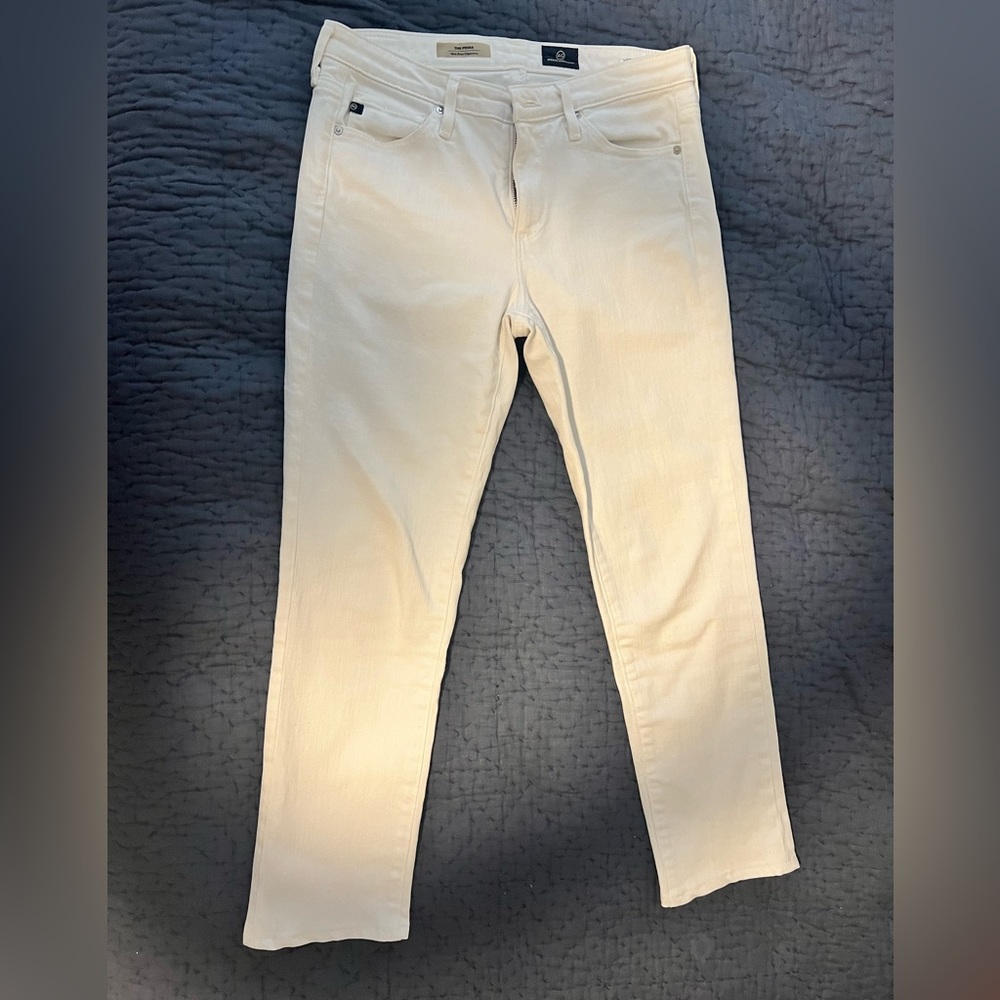 AG The Prima mid-rise cigarette white jeans